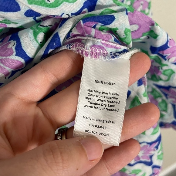 Talbots Green Purple Medallion Print Blouse Small Petite - Picture 2 of 6